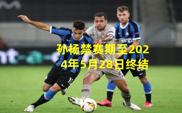 孙杨禁赛期至2024年5月28日终结